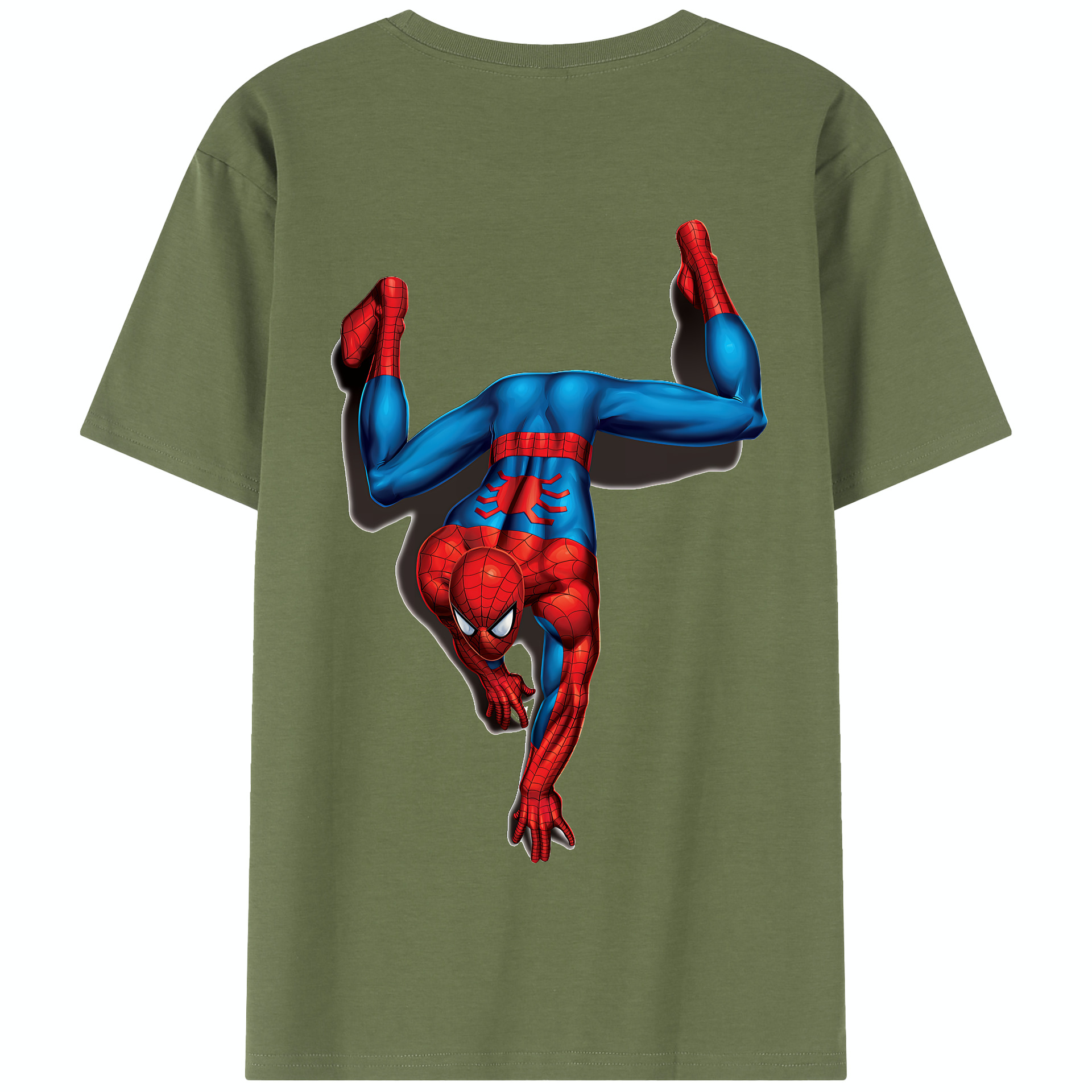（画像用） Spider Man スパイダーマン 綿100％半袖Tシャツ（背面プリント）